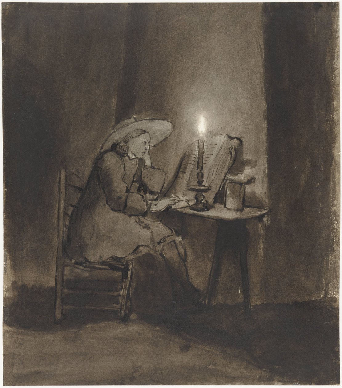 Chlapec čte při svíčkách od Barent Fabritius