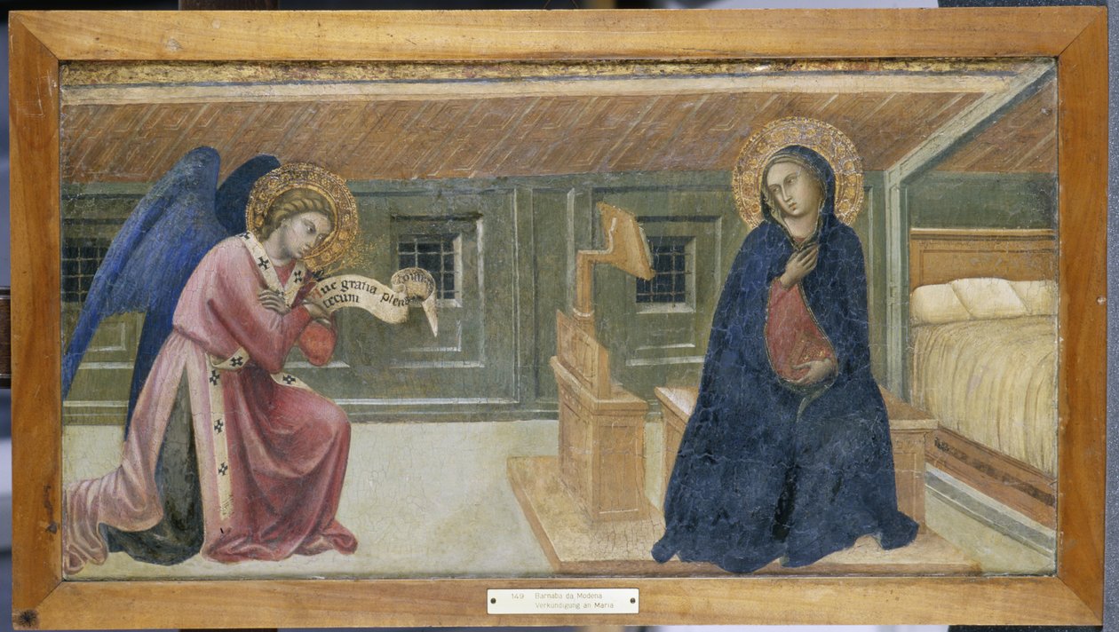 Zvěstování (tempera na topolovém dřevě) od Barnaba da Modena