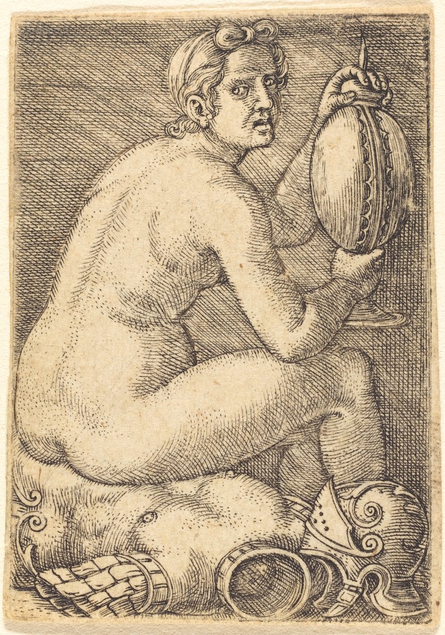 Nahá žena v brnění (Prudentia?) od Barthel Beham