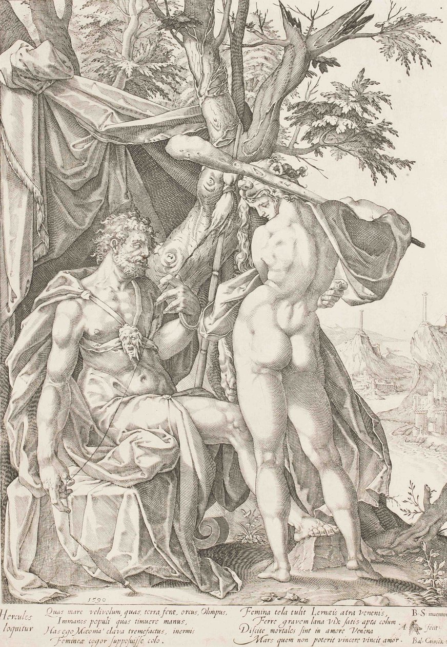 Hercules a Omphale, 1590 od Bartholomaeus Spranger