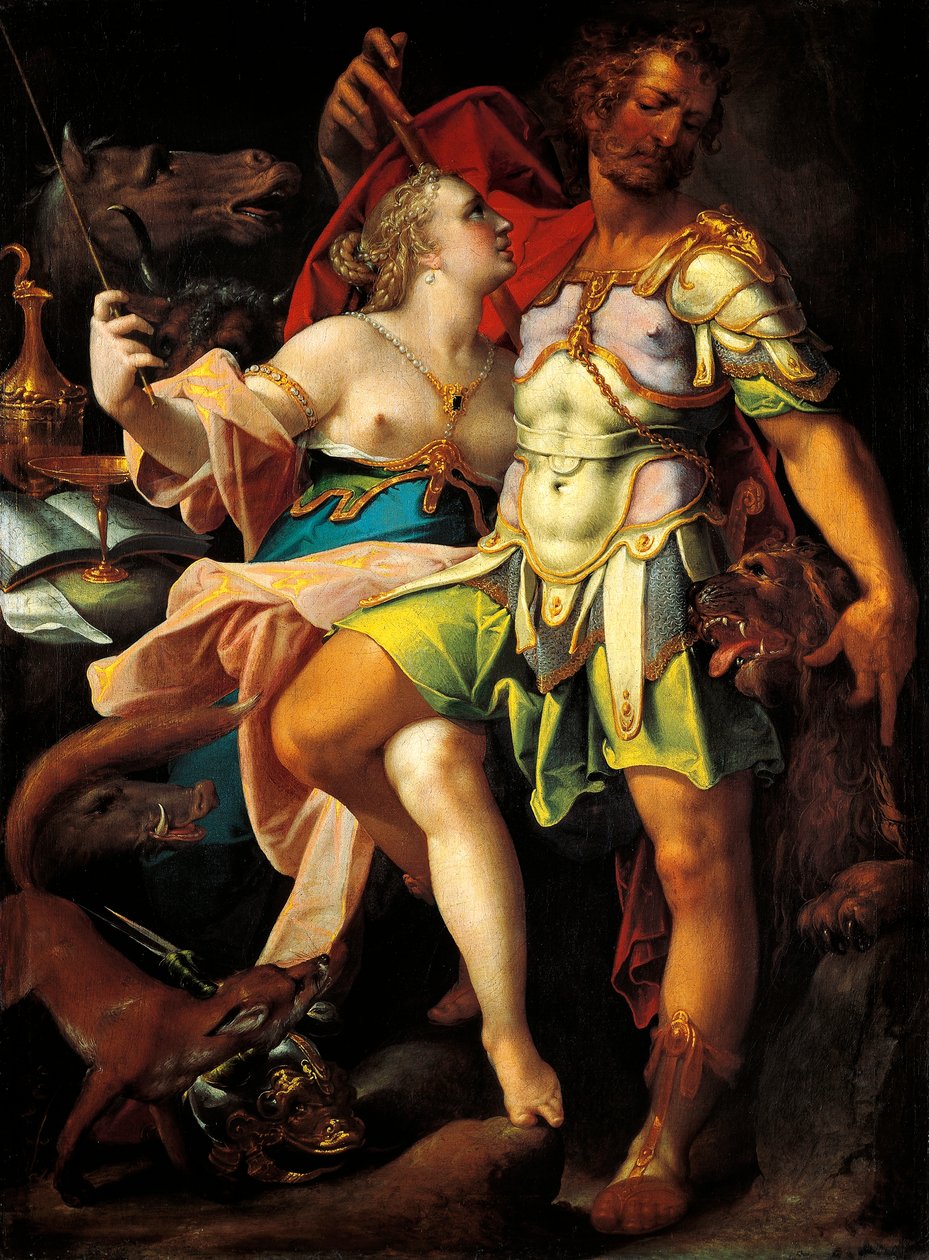 Odysseus a Circe, Bartholomaeus Spranger (1546-1611) od Bartholomaeus Spranger