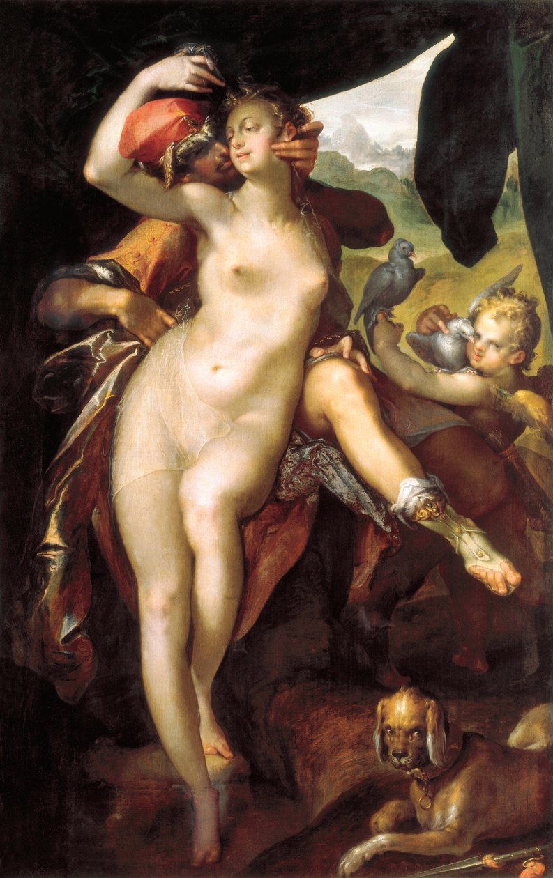 Venuše a Adonis od Bartholomaeus Spranger