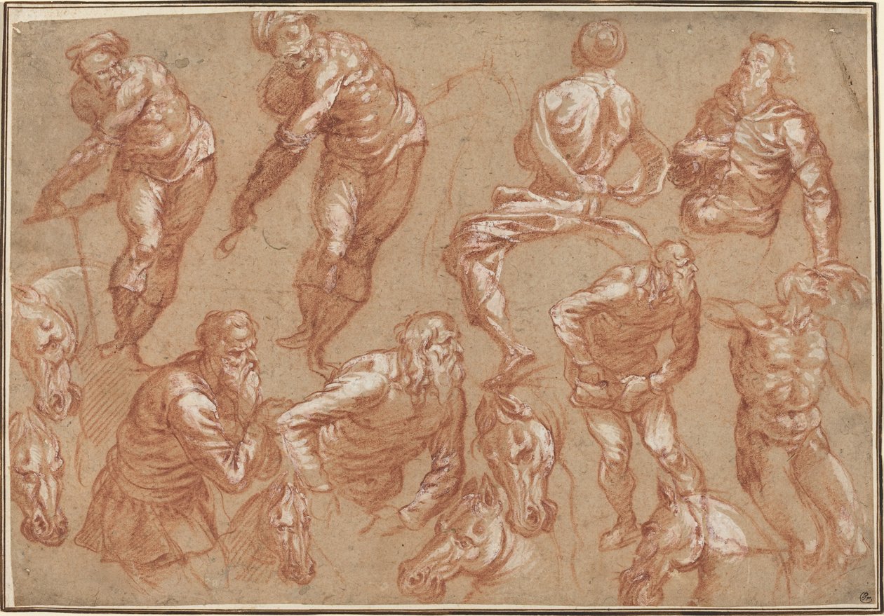 Figurové studie od Bartholomaeus Spranger after Jacopo Tintoretto