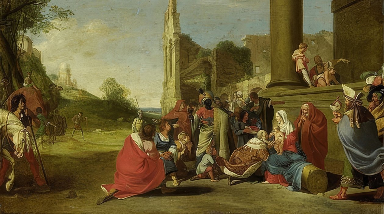Klanění tří králů. 1640-1650 od Bartholomeus Breenbergh