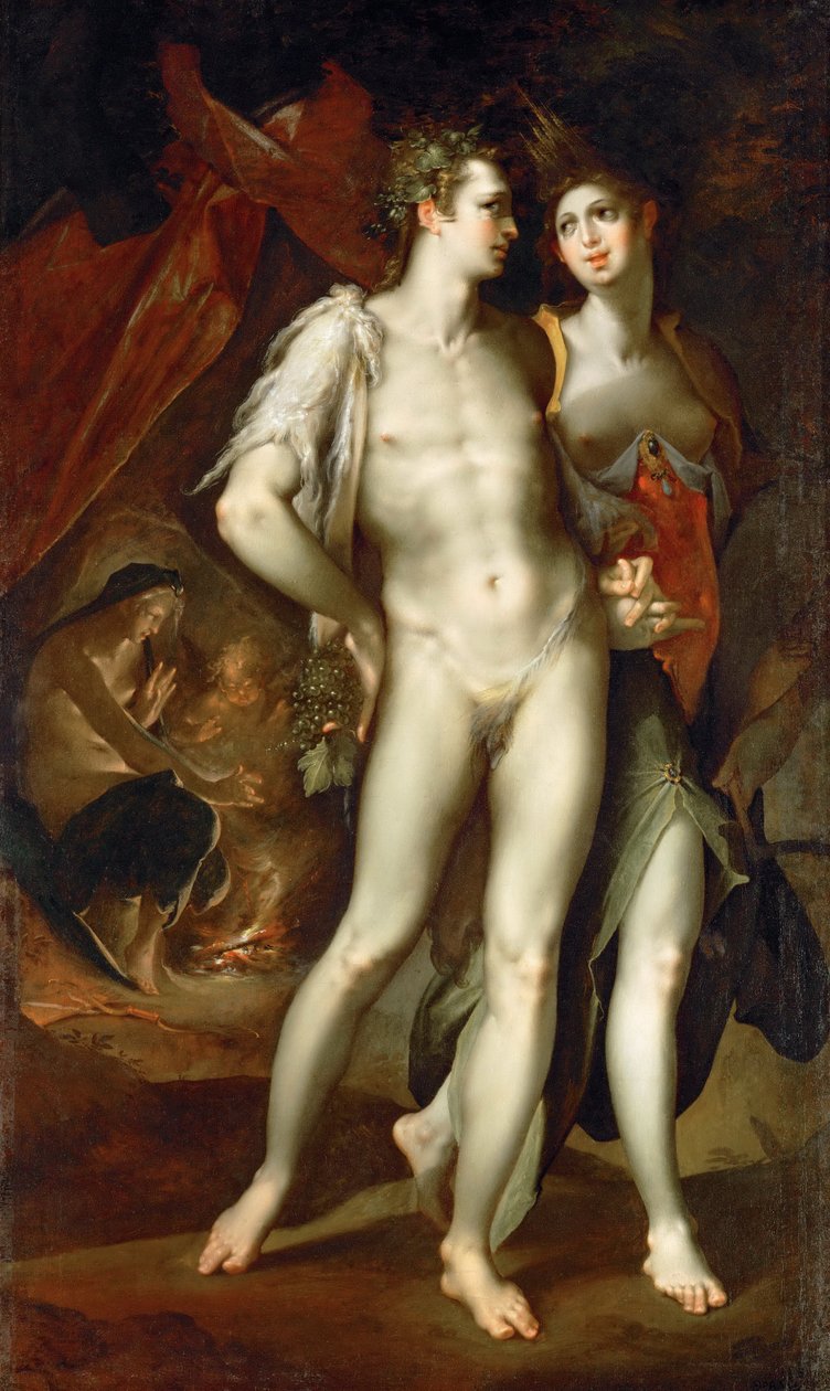 "Sine Cerere et Baccho friget Venus" od Bartholomeus Spranger