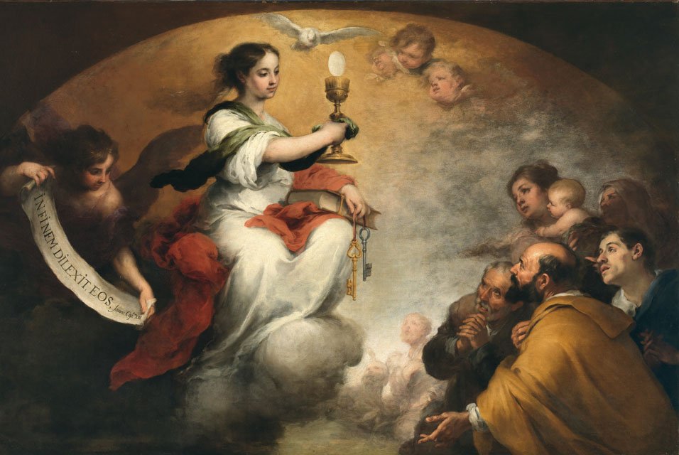 Víra nebo triumfální církev od Bartolomé Esteban Murillo