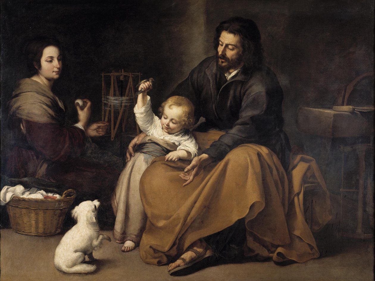 Svatá rodina s ptáčkem od Bartolomé Esteban Murillo