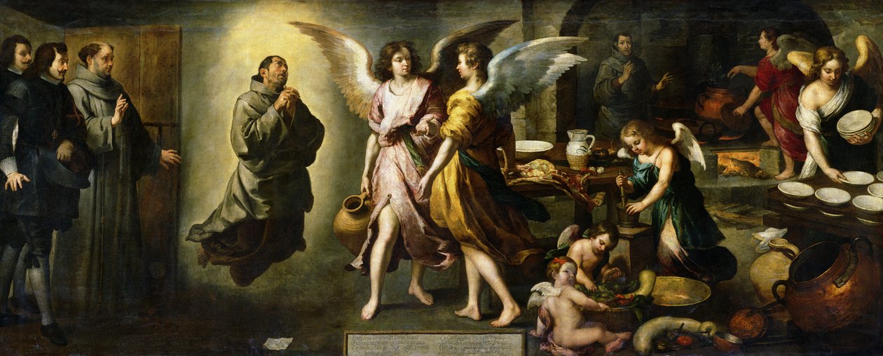 Kuchyně andělů, 1646 od Bartolomé Esteban Murillo