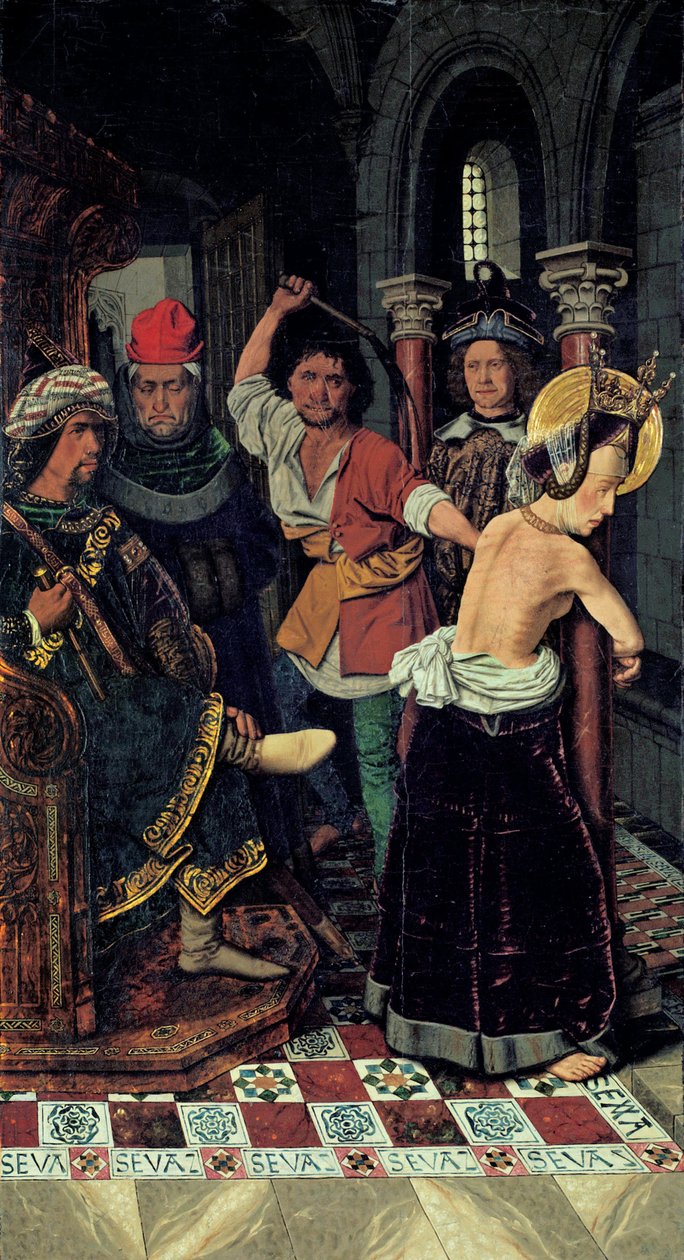 Flagellation of Saint Engratia, ca 1475 od Bartolomé Bermejo