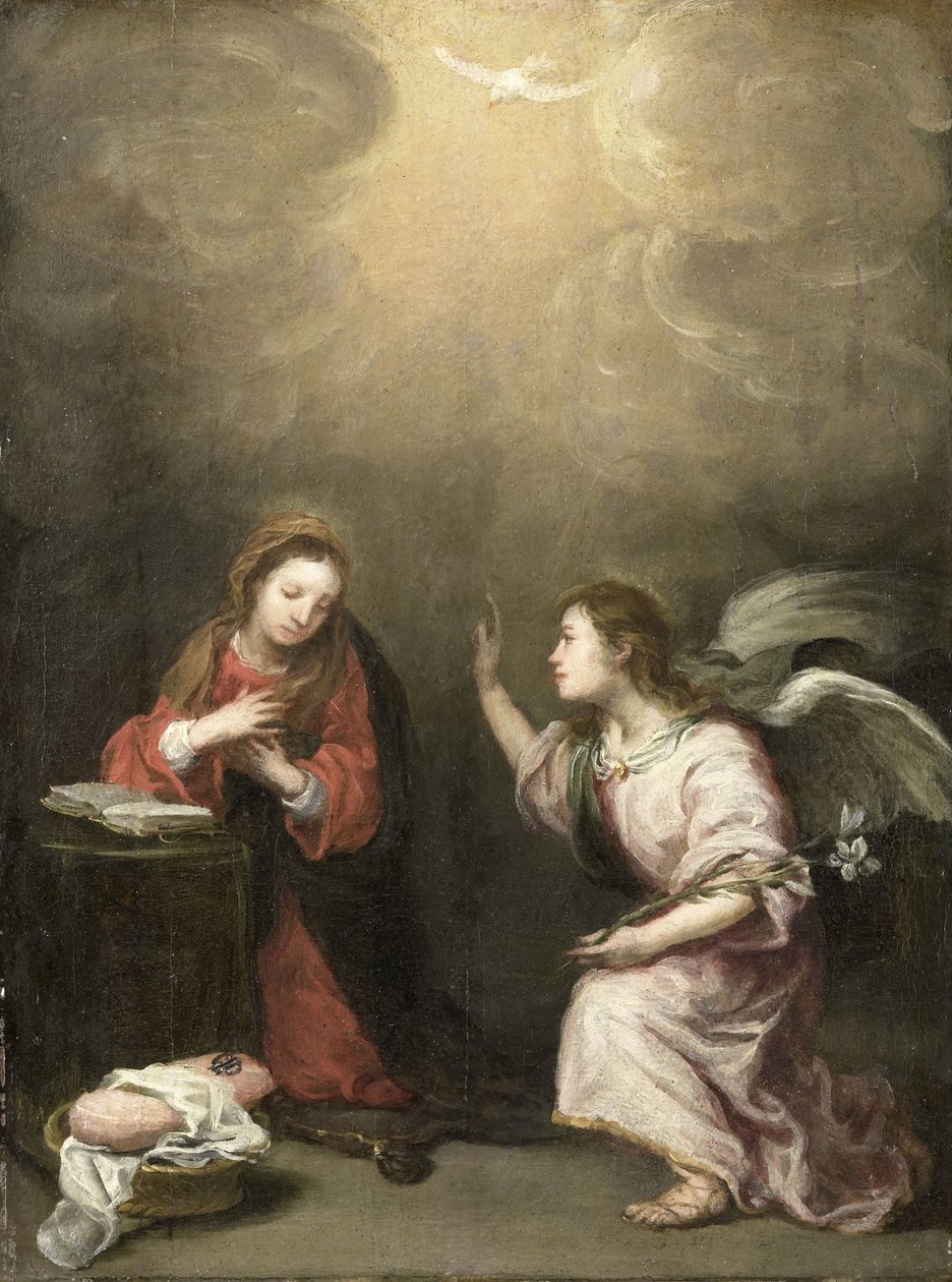 Zvěstování od Bartolomé Esteban Murillo (follower of)
