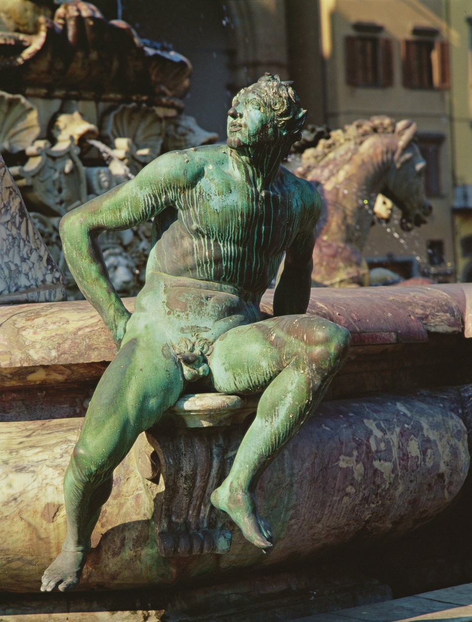 Detail Neptunovy kašny, Piazza della Signoria, Florencie, 1565, bronz od Bartolomeo Ammannati