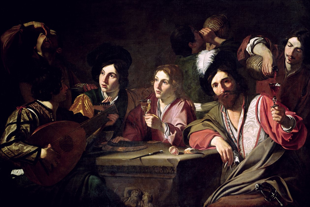 Setkání pijáků od Bartolomeo Manfredi