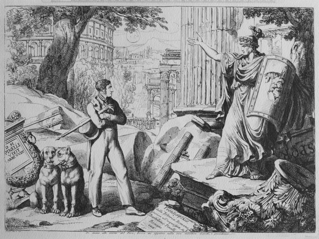 Frontispis knihy "Istoria Romana", 1818 od Bartolomeo Pinelli