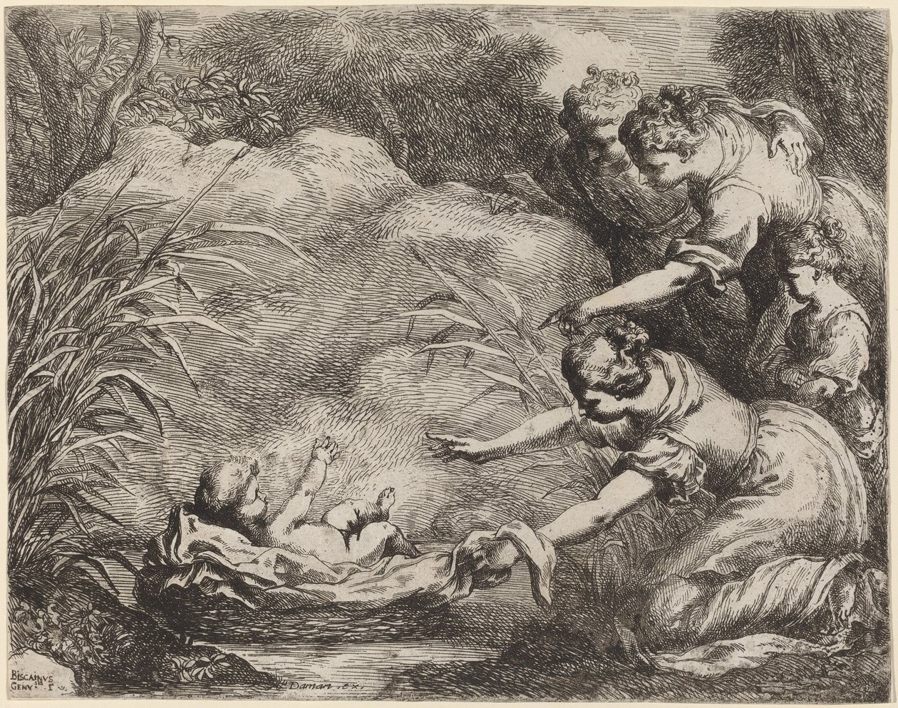 Nalezení Mojžíše od Bartolomeo Biscaino