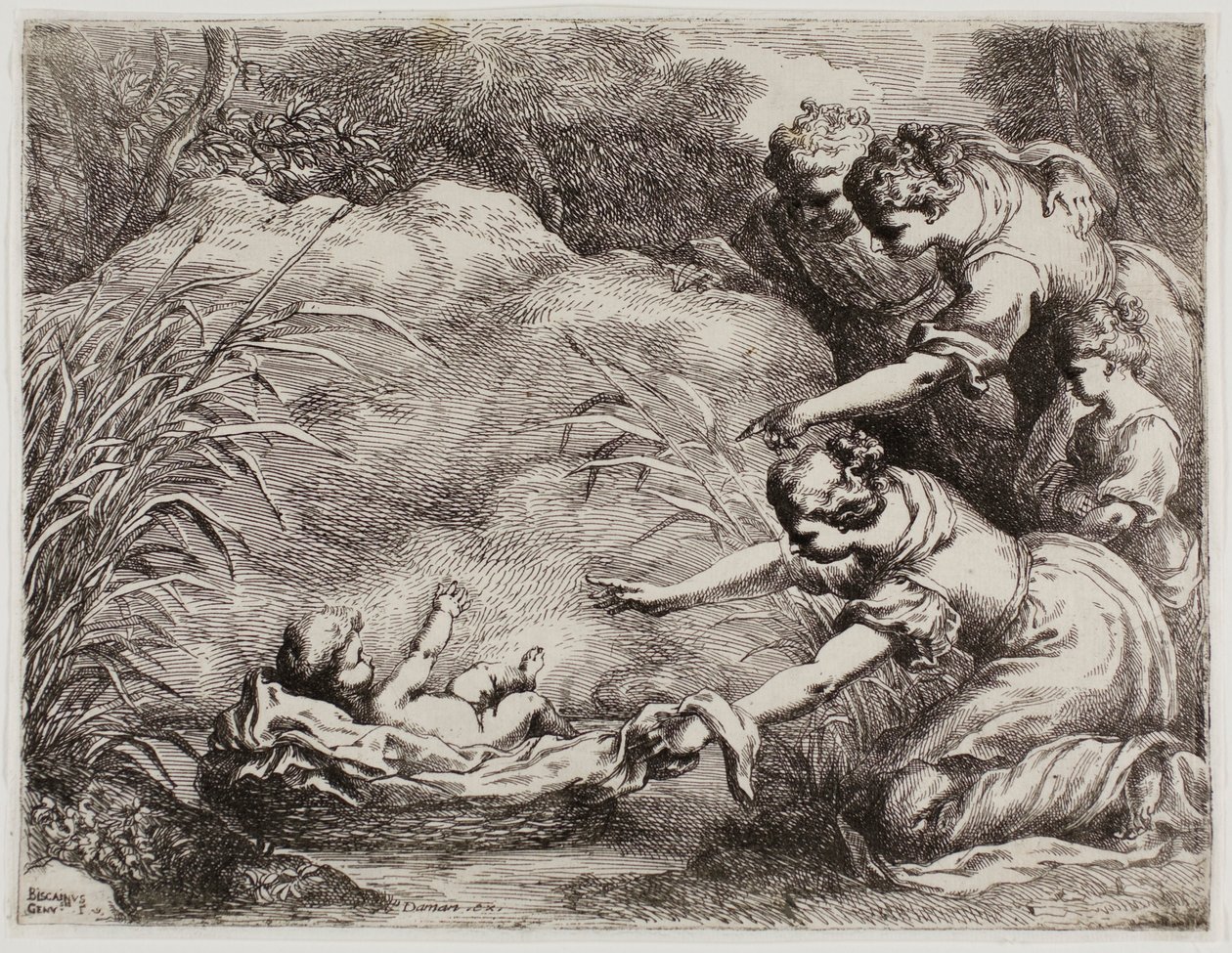Nalezení Mojžíše od Bartolomeo Biscaino