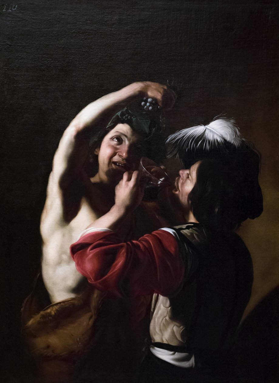 Bakchus a piják od Bartolomeo Manfredi