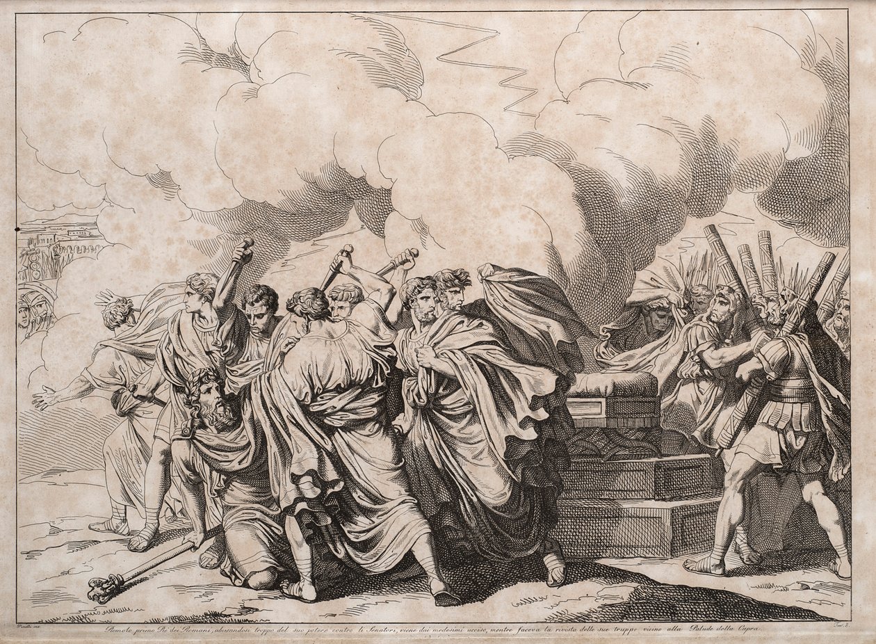 Romulus zavražděn senátory, 1818. od Bartolomeo Pinelli