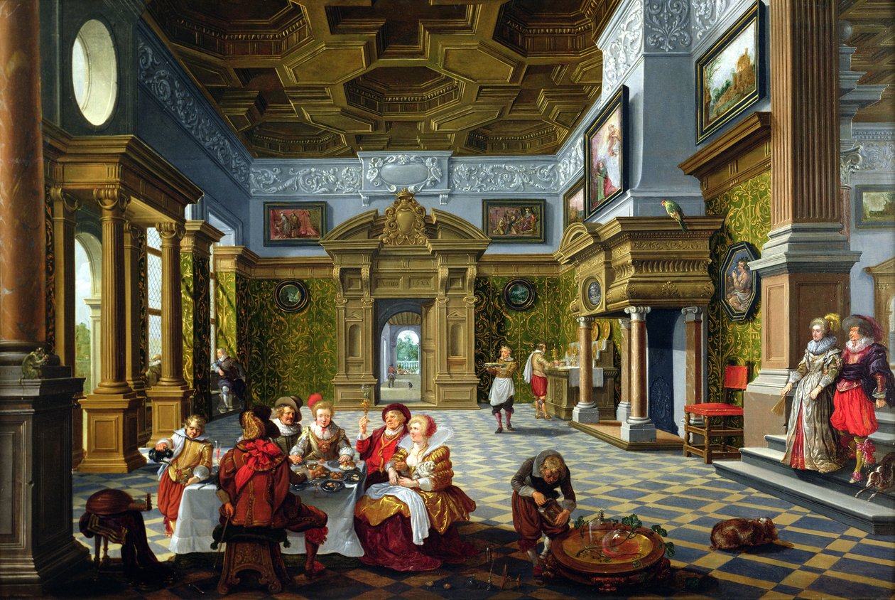 Interiér palácového pokoje, 1622 od Bartolomeus van Bassen