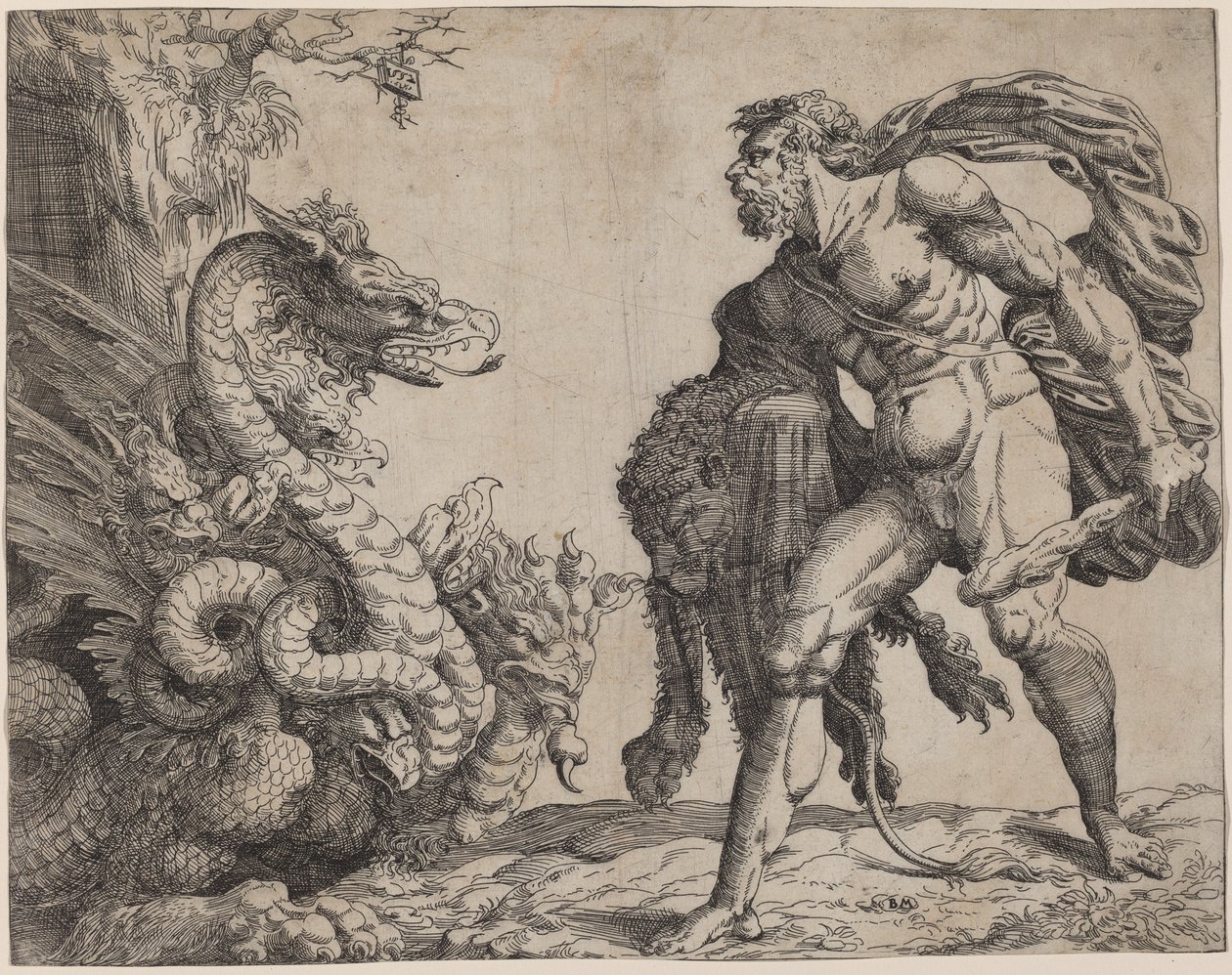 Herkules a Hydra od Battista Angolo del Moro