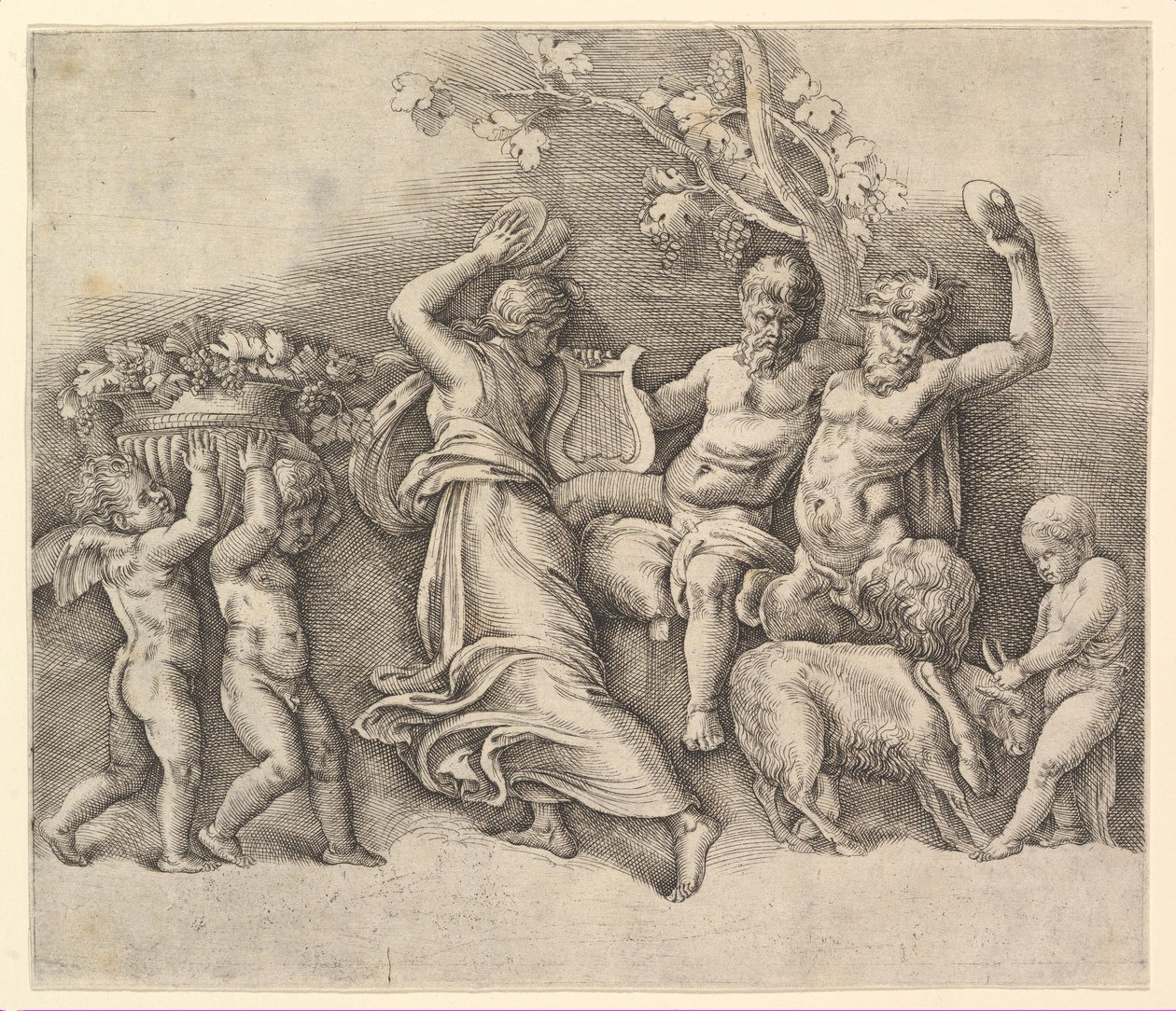A Bachnal, 1530-61. od Battista Franco Veneziano
