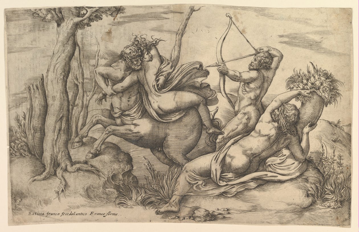 Únos Dejanira. od Battista Franco Veneziano