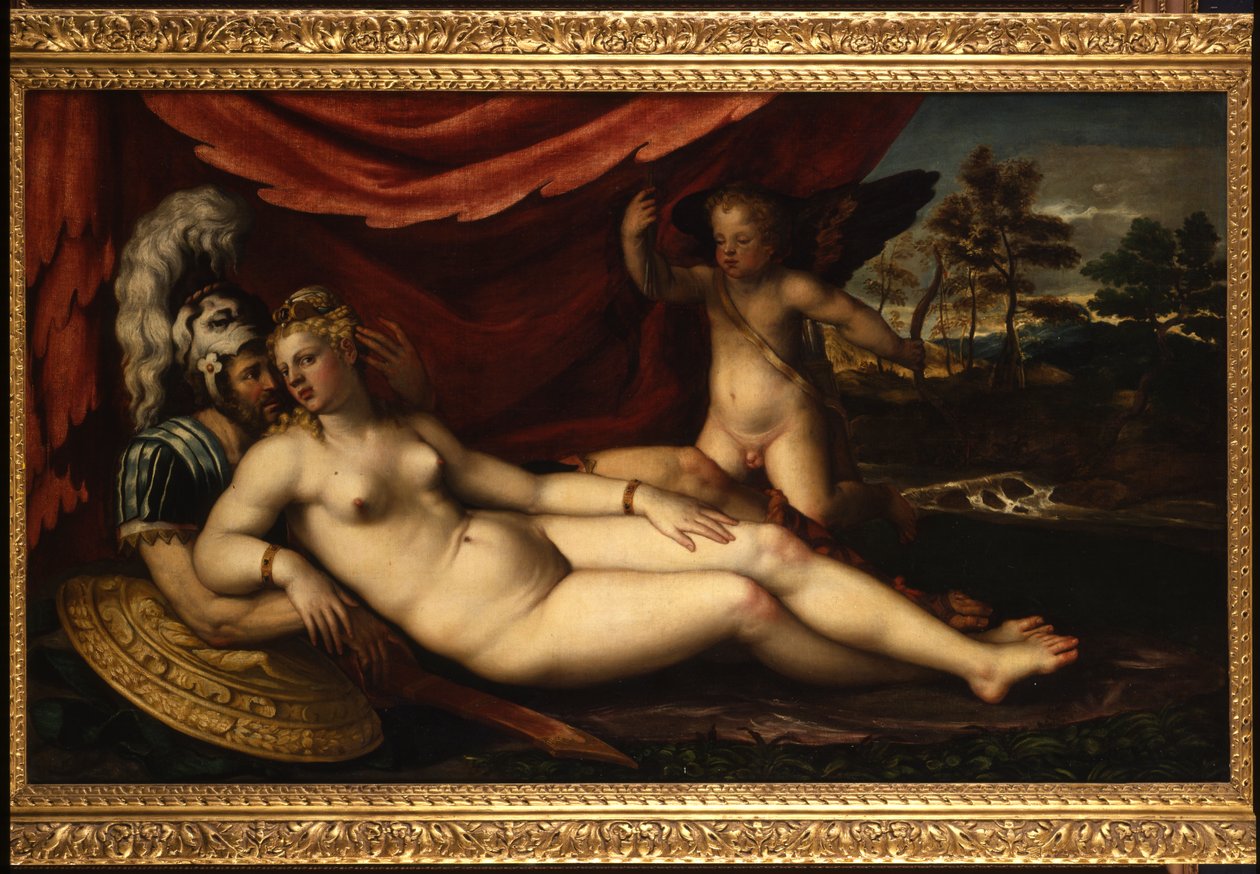 Venuše, Mars a Amor od Battista dellAngelo del Moro