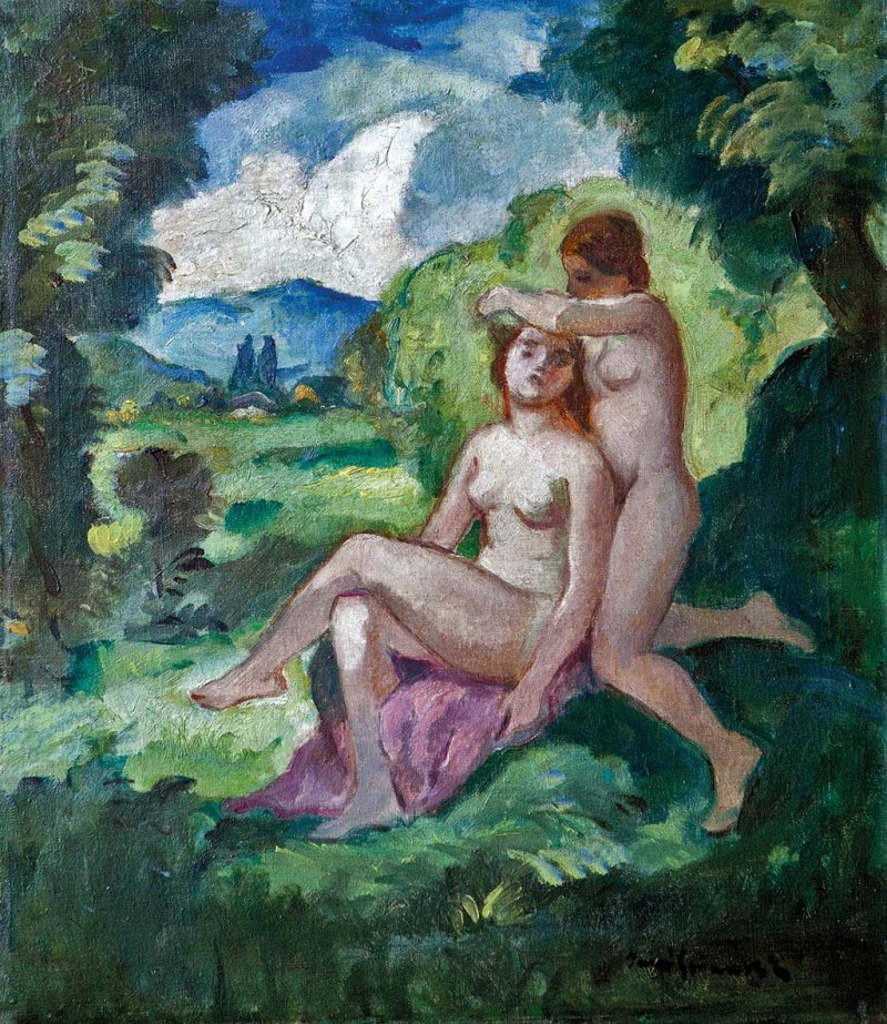Lanyok a folyopartonn English: Girls on the Riversiden od Bela Ivanyi Grunwald