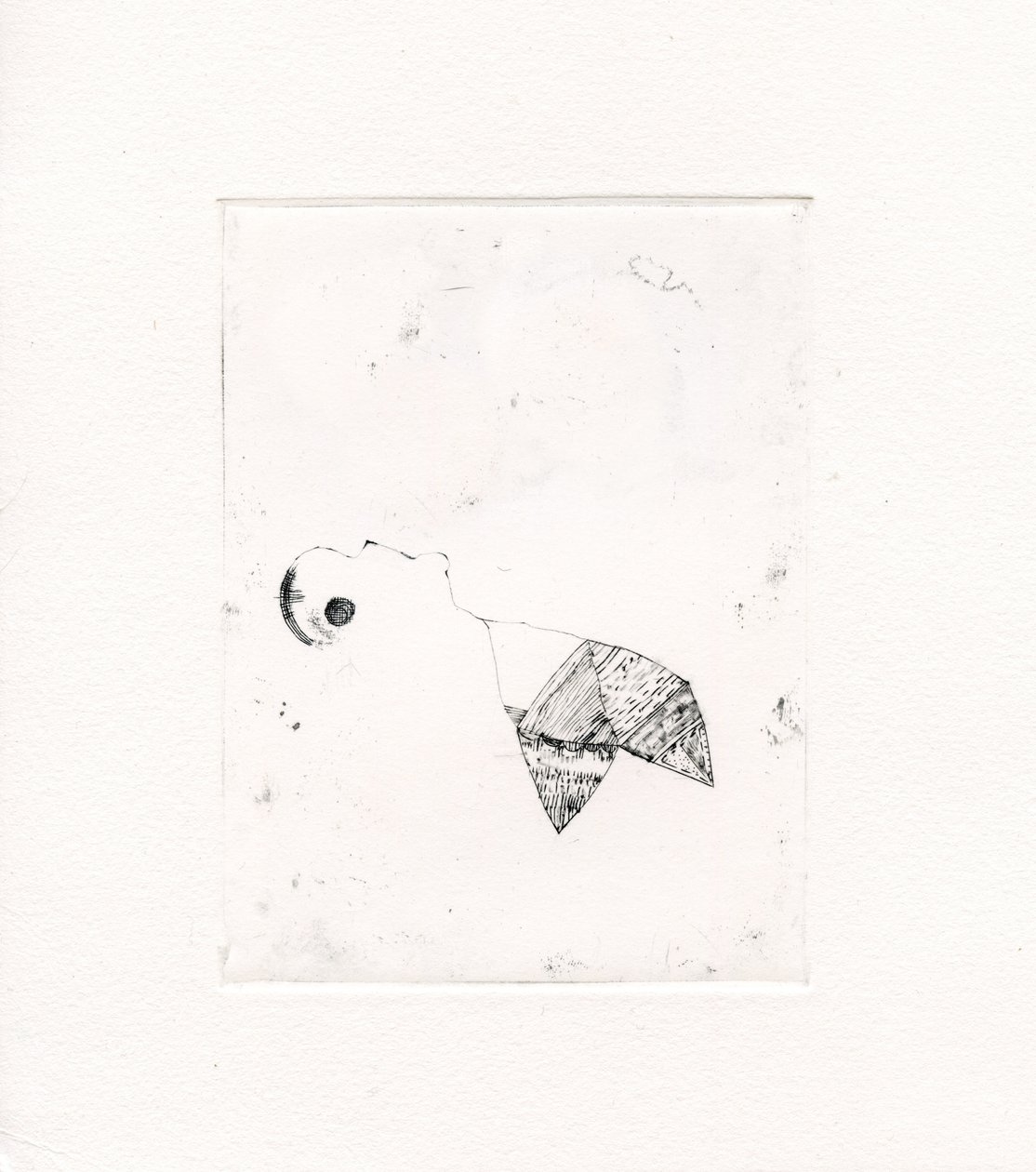 Meandering Thoughts 2, 2017, (suchá jehla na plátně) od Bella Larsson