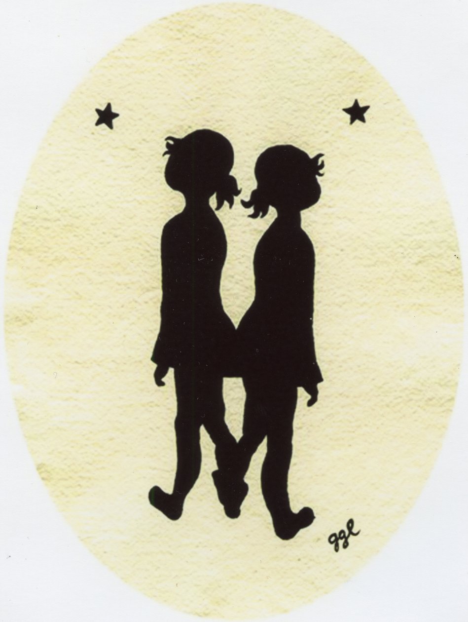 Twin Stars, 2009, inkoust na papíře od Bella Larsson