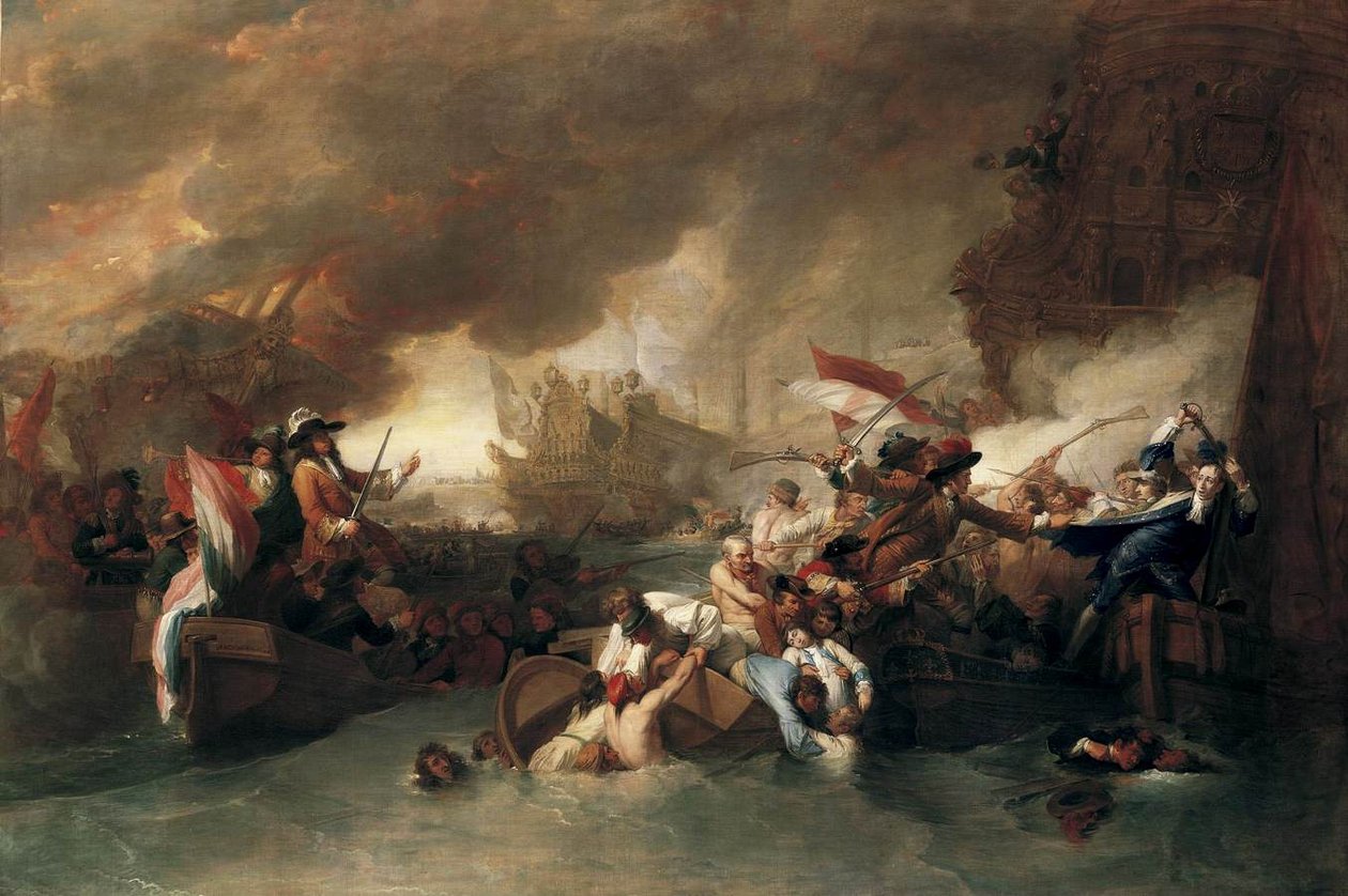 Čeština: Bitva u La Hogue od Benjamin West