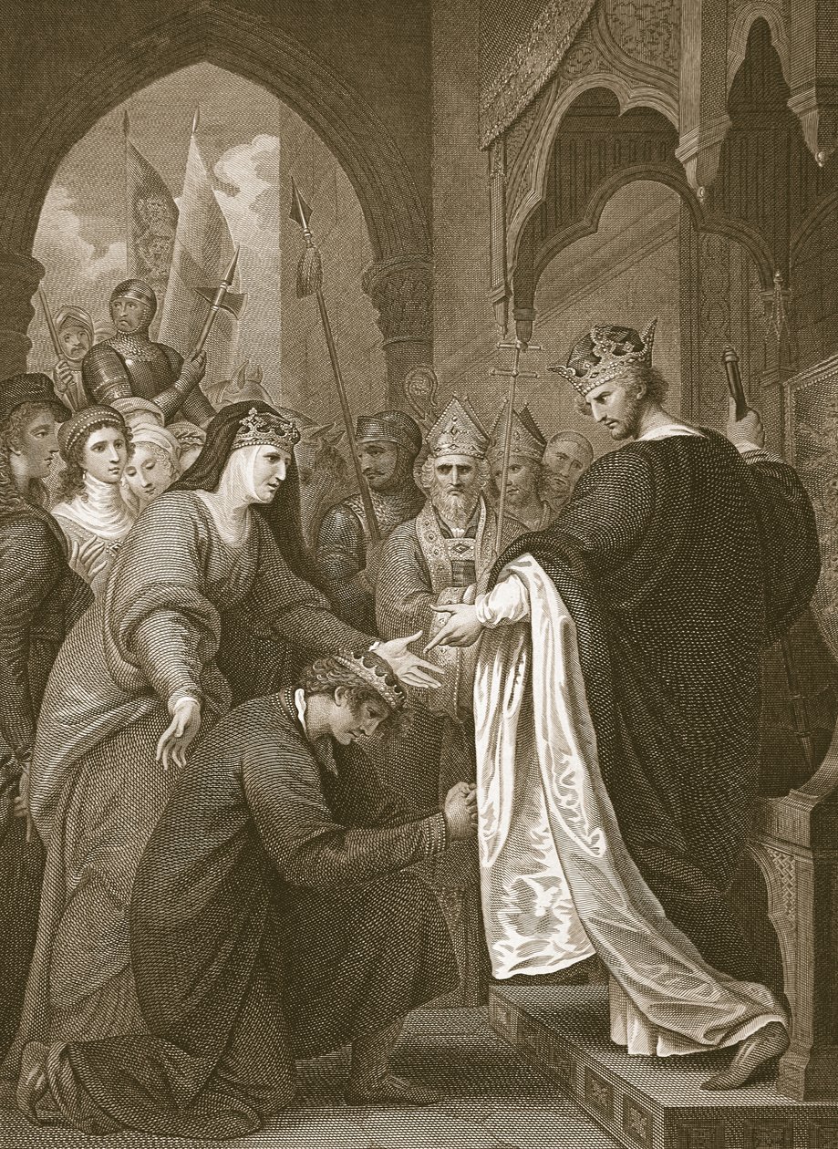 P.Johnovo podání Richardovi I., ryl J. Stow, ilustrace z Davida Humea 