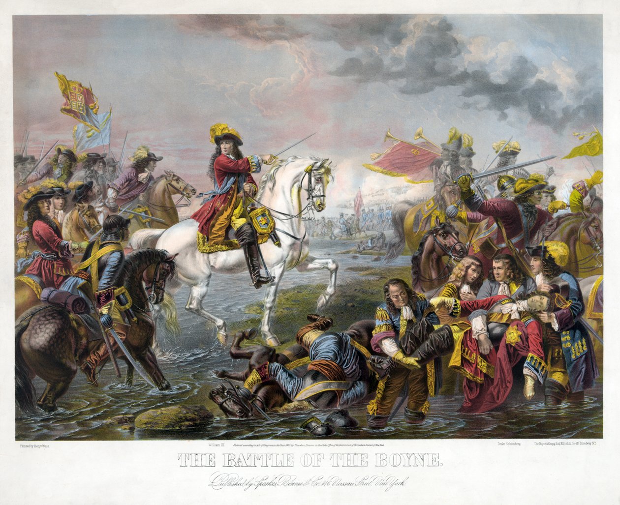 The Battle of the Boyne, hospoda. 1865 od Benjamin West