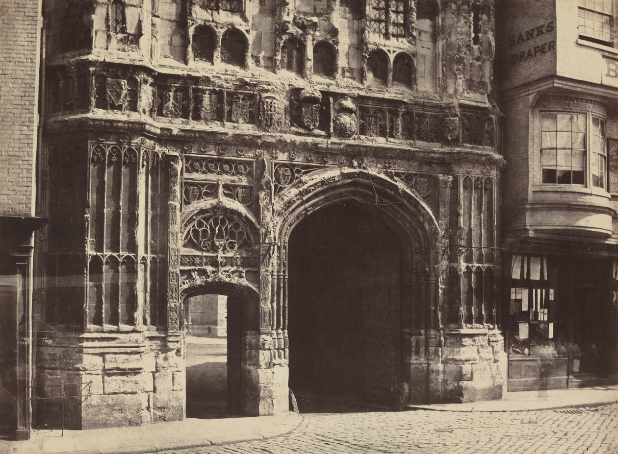 Christchurch Gateway, Canterbury,1854, vytištěno 1857 (foto) od Benjamin Brecknell Turner