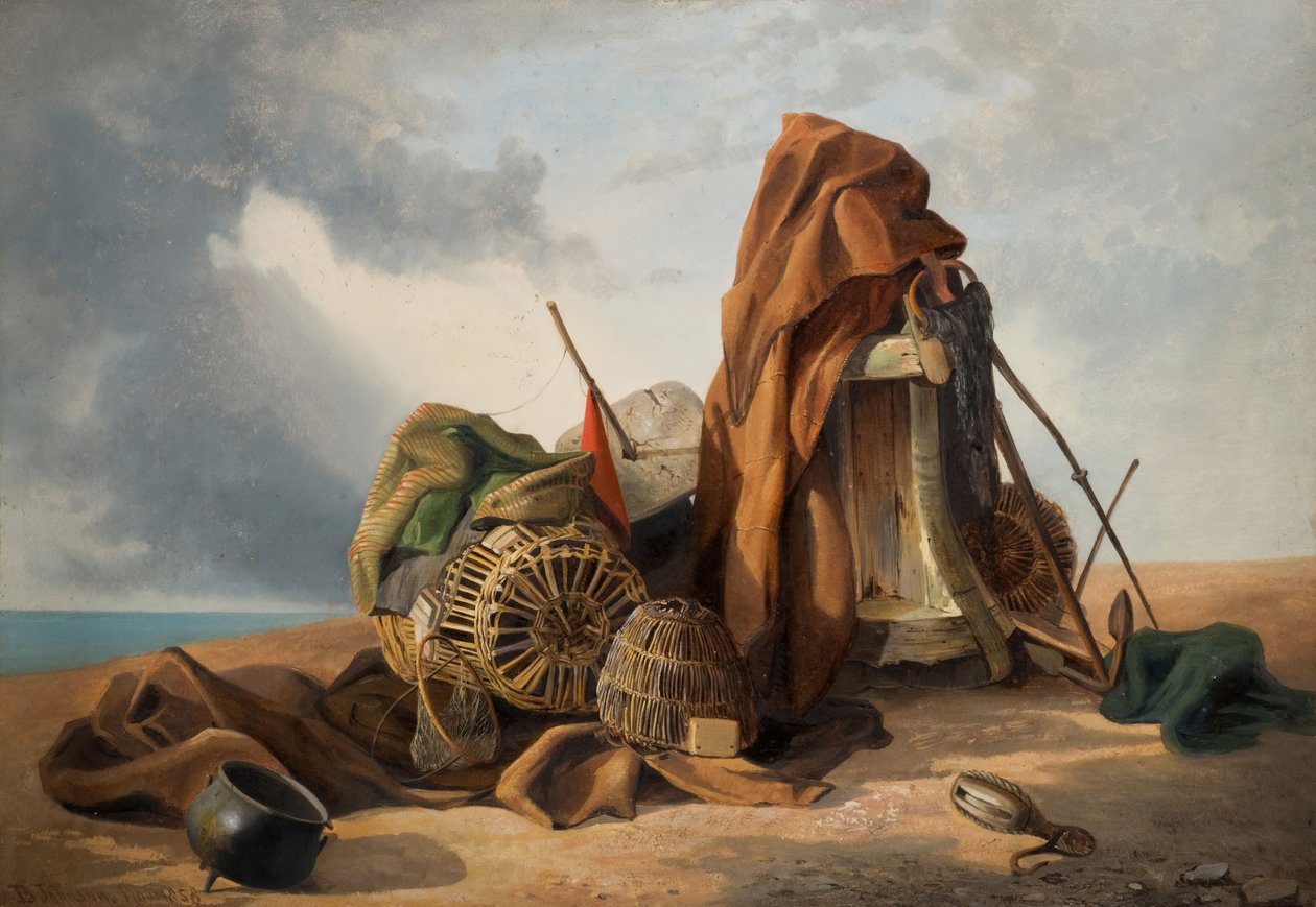 Beach Scene Still Life, 1858. od Benjamin Johnson