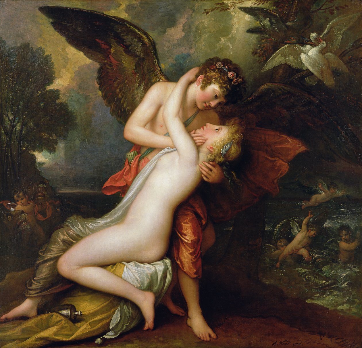 Cupid a Psyche, 1808 od Benjamin West