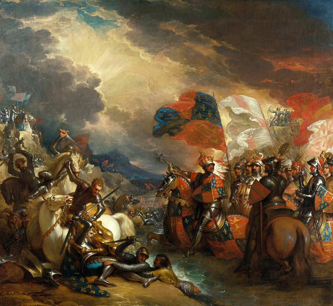 Eduard III. na řece Sommě od Benjamin West