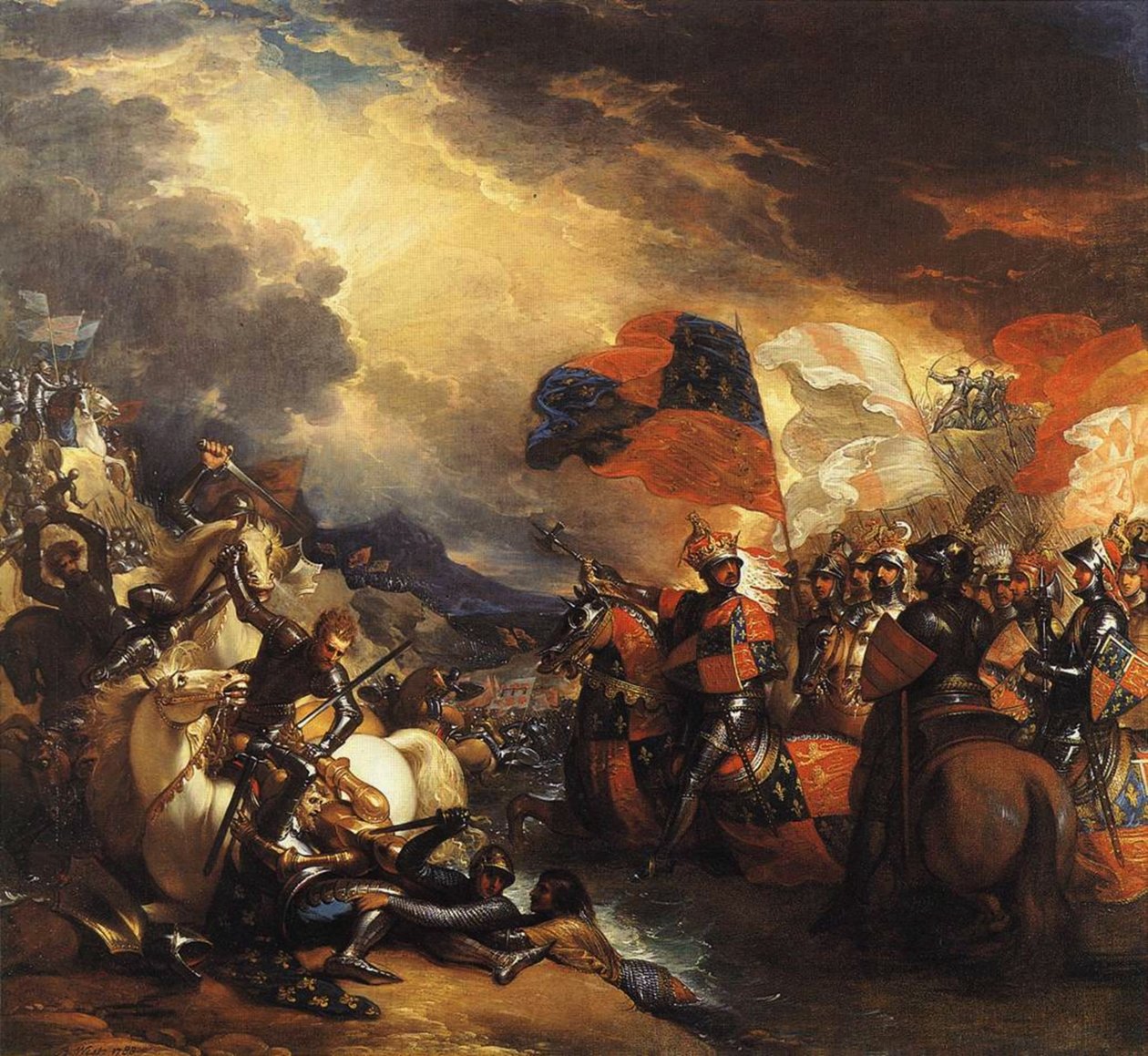 Eduard III. na řece Sommě od Benjamin West