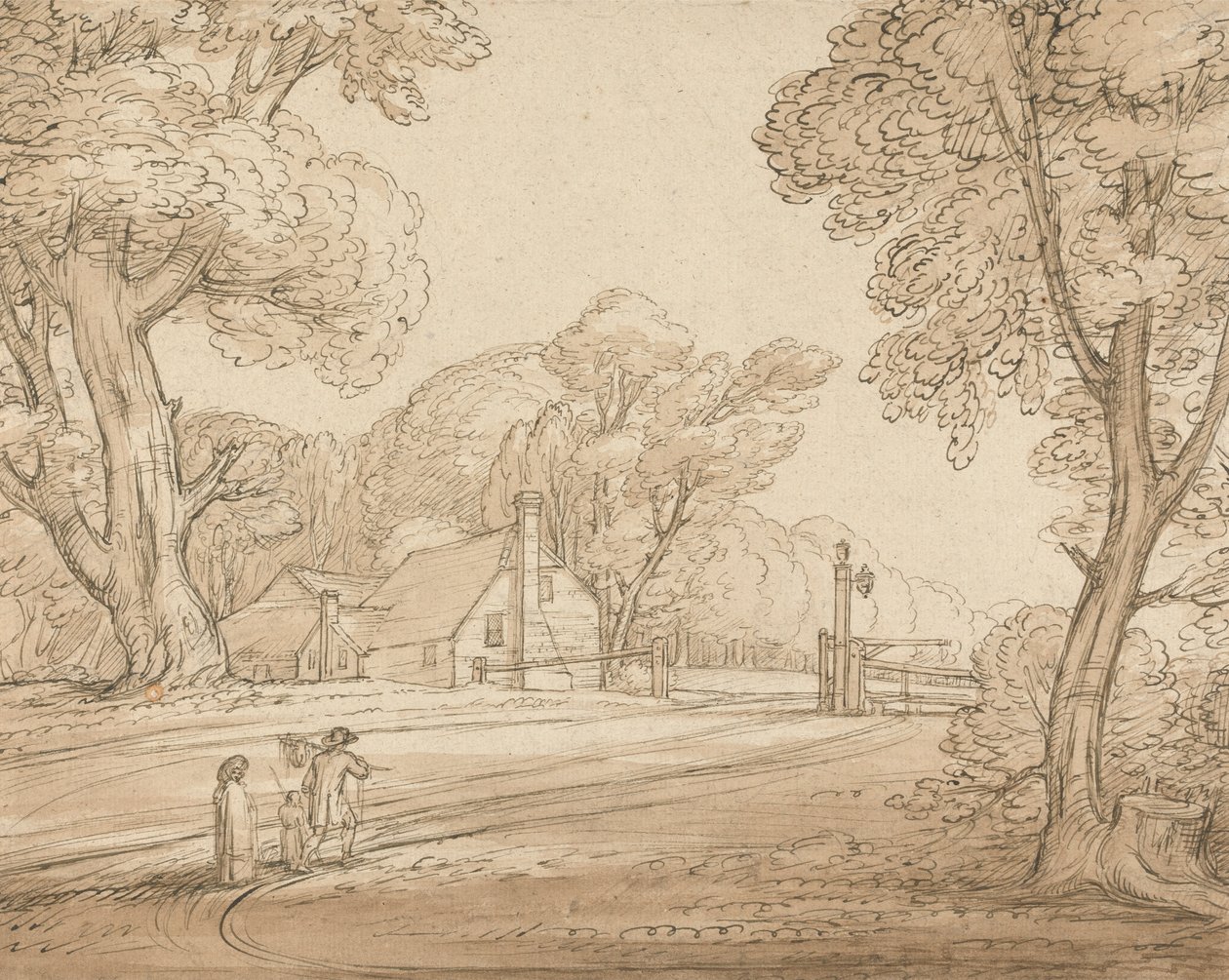 Silniční scéna ve Windsorském lese od Benjamin West