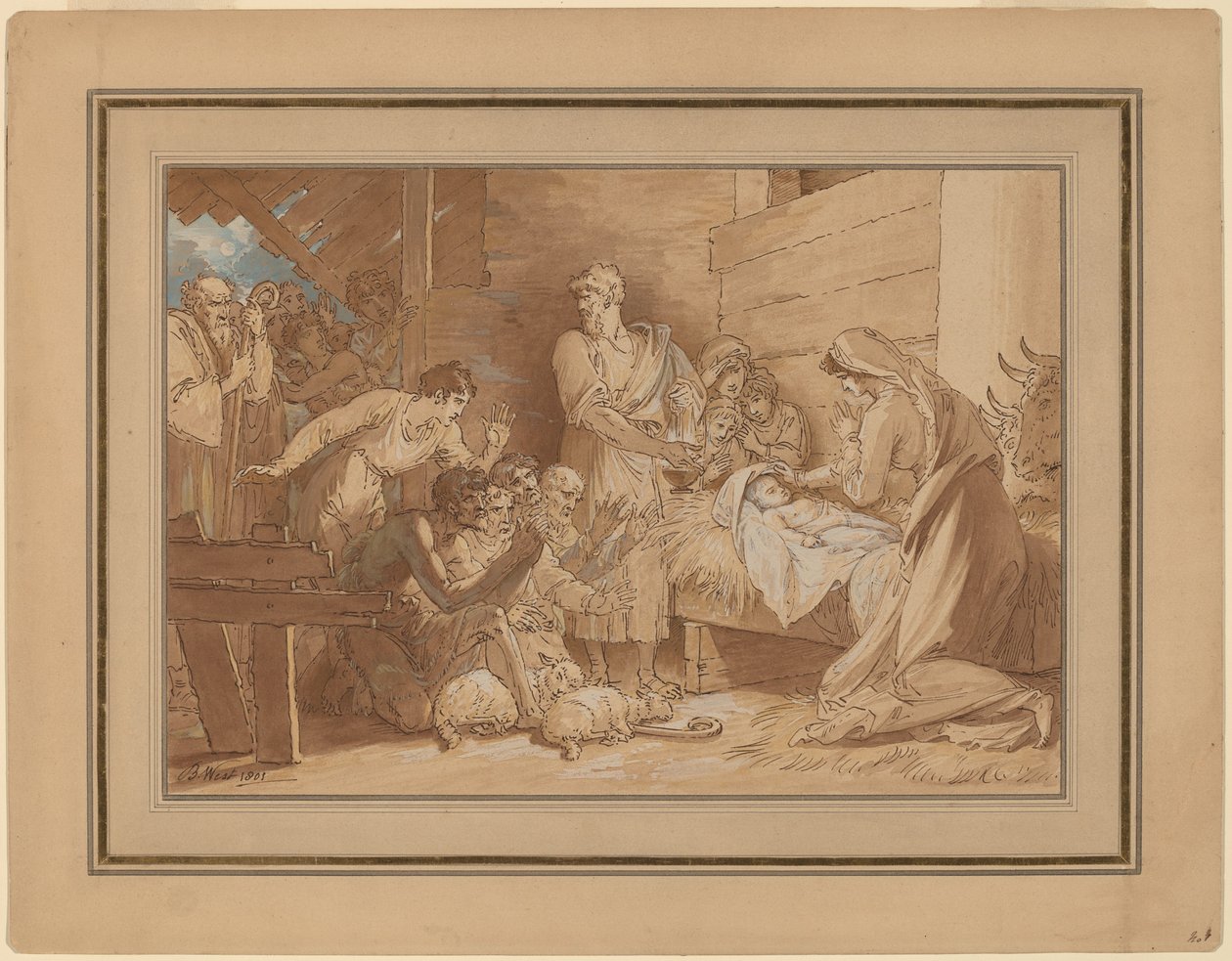 Klanění pastýřů od Benjamin West