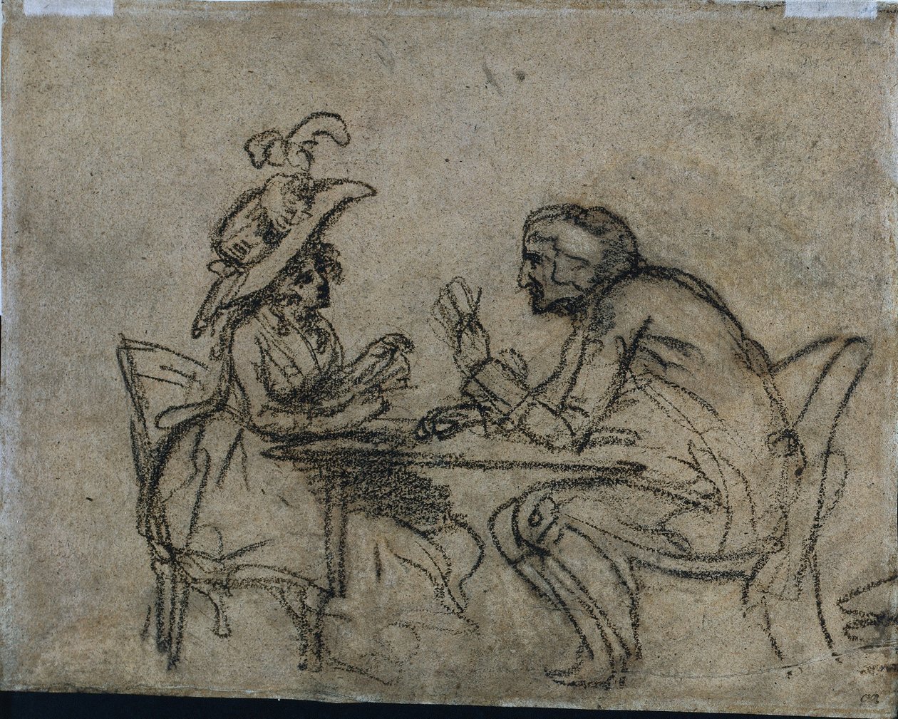 Žena a muž hrací karty, 1792. od Benjamin West