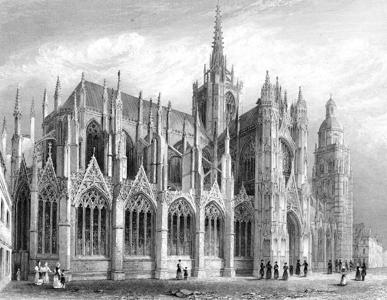 Katedrála Evreux, Evreux, Francie, 1836. od Benjamin Winkles