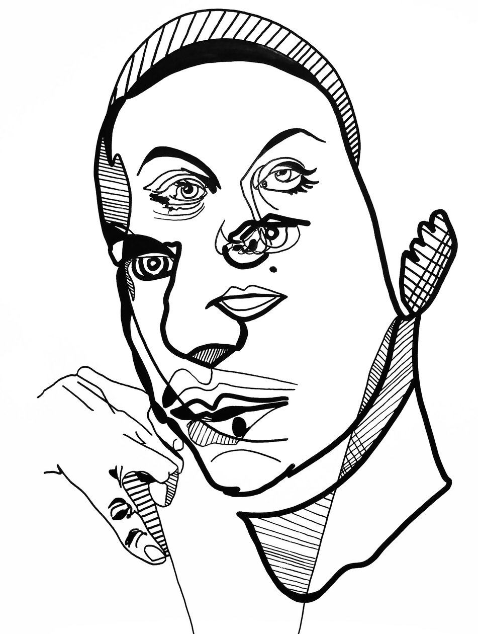 Entre-deux 2, 2022 (akryl na papíře) od Benoit Erwann Boucherot