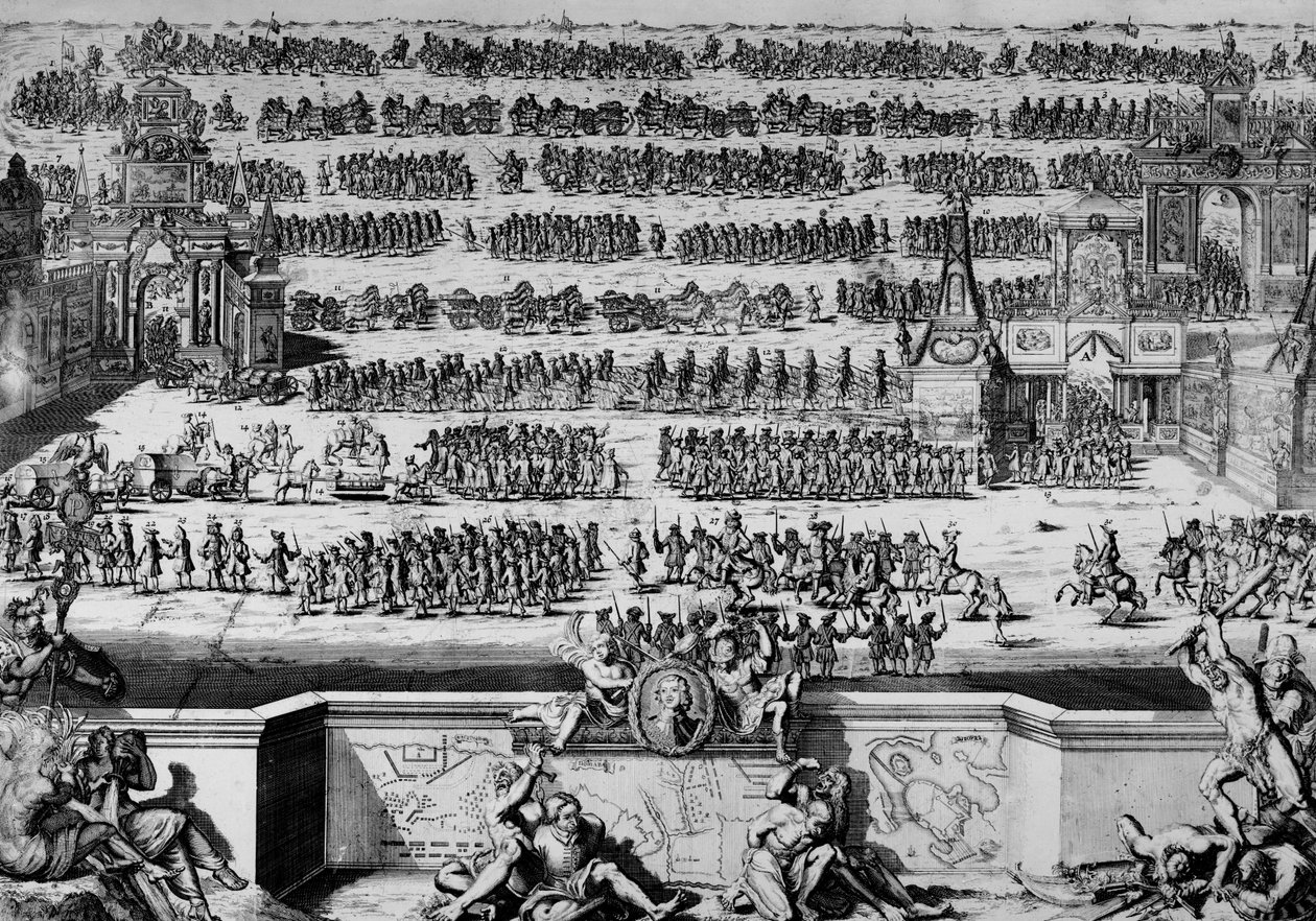 Bitva u Poltavy, 1709 od Bernard Picart