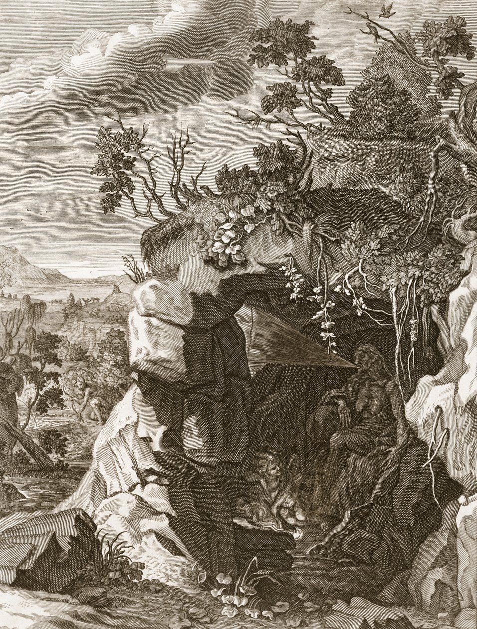 Nymph Echo se změnil na zvuk, 1731 od Bernard Picart