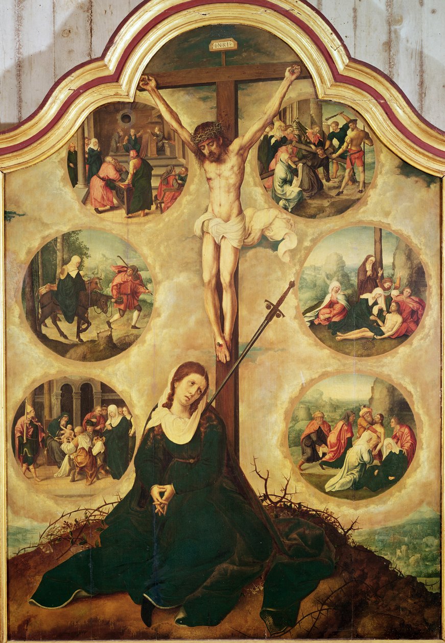 Střední deska triptychu s obrazem Sedm bolestí Panny Marie, asi 1520-35. od Bernard van Orley