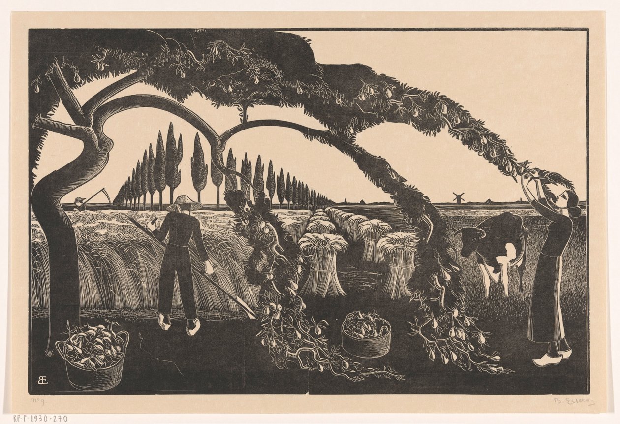 Sklizeň muž a žena od Bernard Essers (signed by artist)