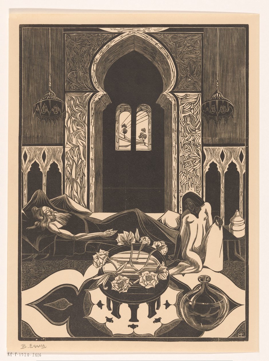 Pozorující žena od Bernard Essers (signed by artist)