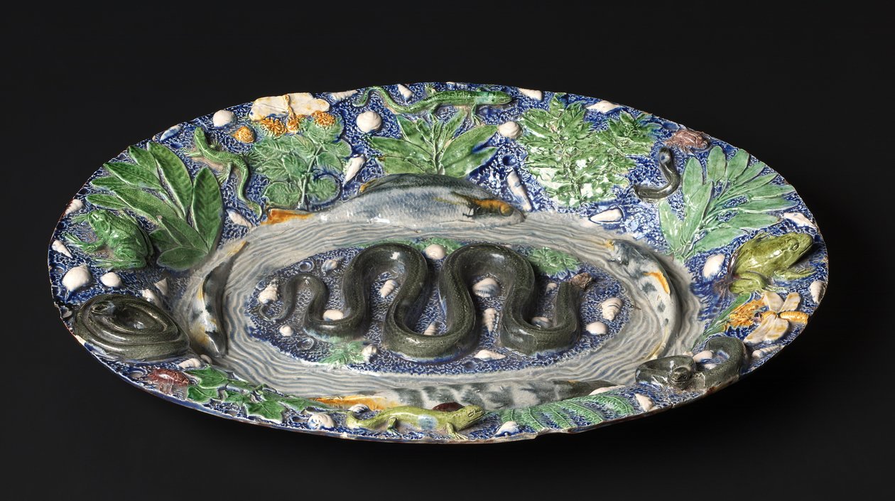 Rustikální talíř, konec 1500s. od Bernard Palissy
