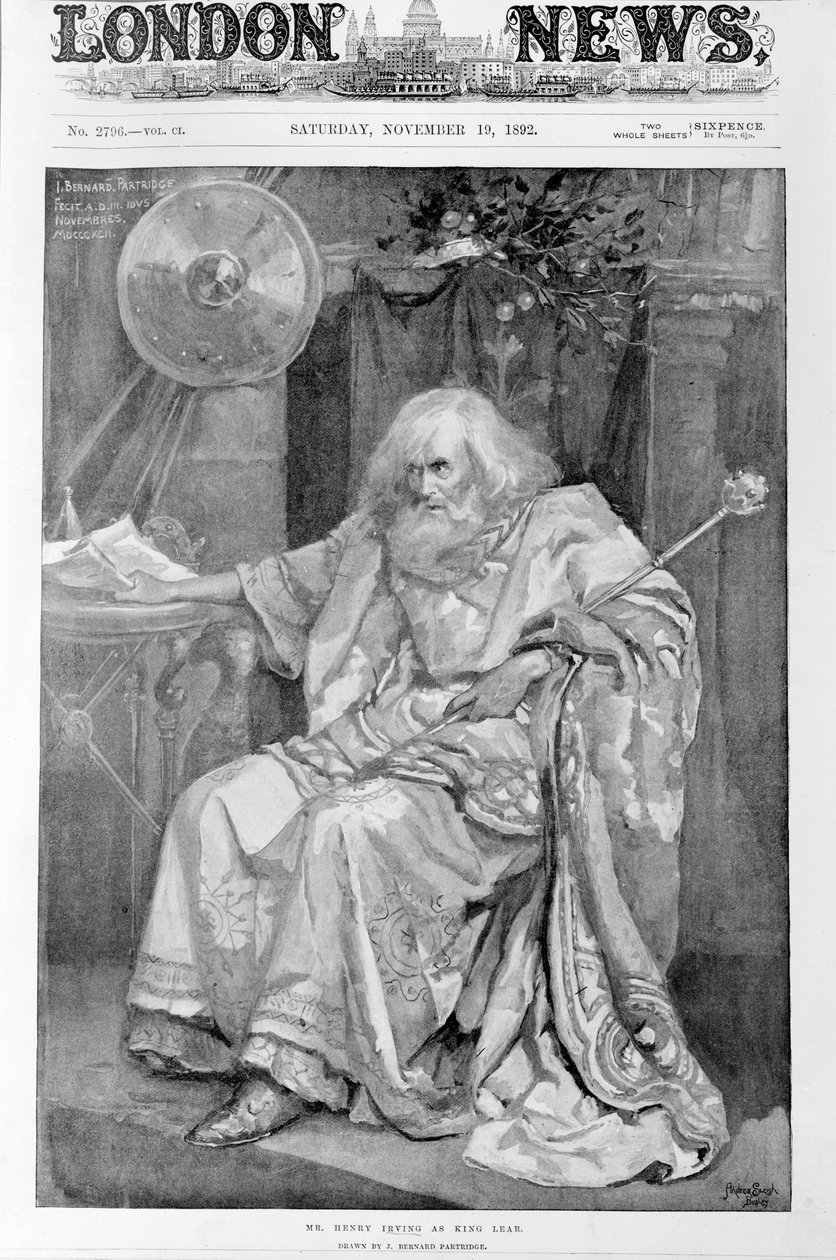 Pan Henry Irving jako král Lear, 1892 od Bernard Partridge