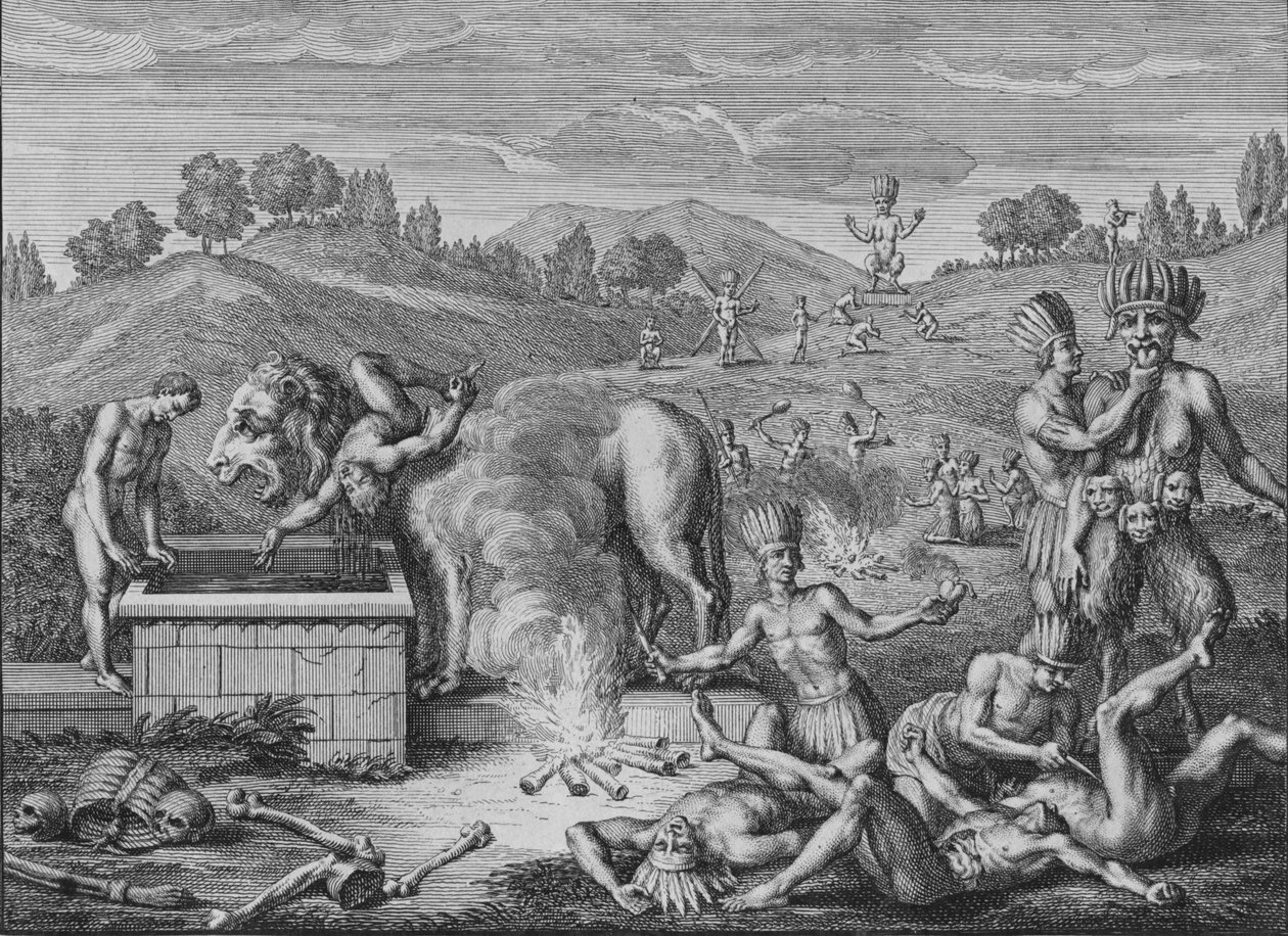 Idoles de Tabasco, 1723. od Bernard Picart